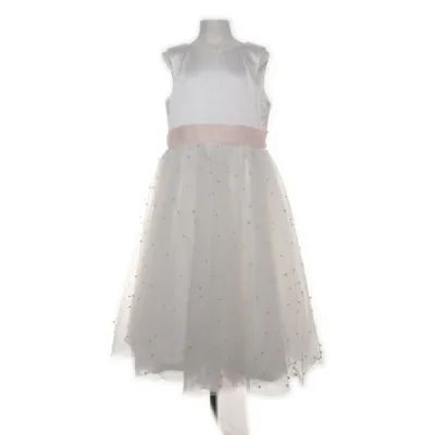 Robe de fille de fleur (Blanc, Rose)