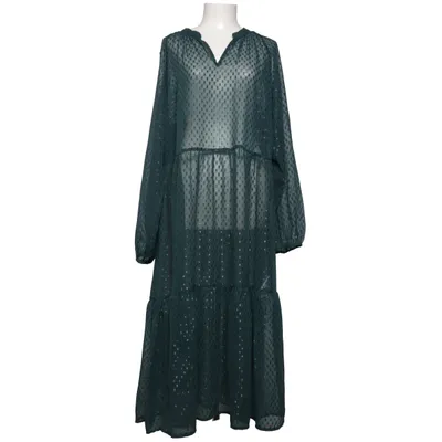 Långklänning (Grön) från Zizzi Elastan, Metallfiber, Polyester, Viskos