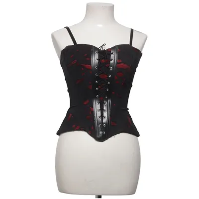 Corset (Noir, Rouge) de Raven Polyester, Élasthane
