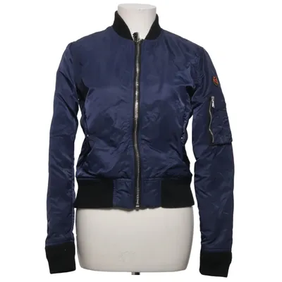 Bomber jacket (Blue, Black) from Schott Acetate, Polyamide, Polyester, Viscose