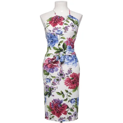 Halterneck dress (Blue, Pink, White, Green) from Envy Elastane, Polyamide