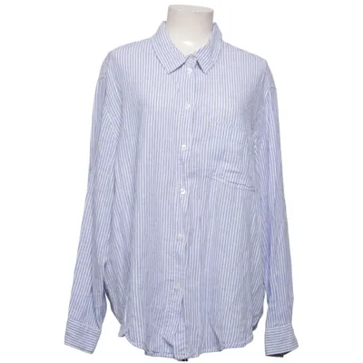 Shirt (Blue, White) from H&M Linen, Viscose