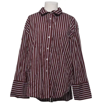 Shirt (Bruin, Blauw, Wit) van Gina Tricot Organisch katoen