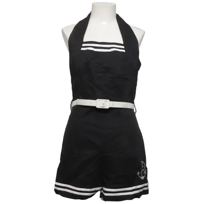 Combinaison (Noir, Blanc) de Hell Bunny Vixen Coton, Élasthane