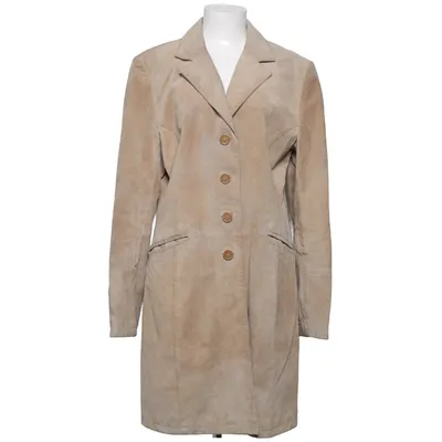 Läderkappa (Beige) från Alvaro Skinn, Polyester