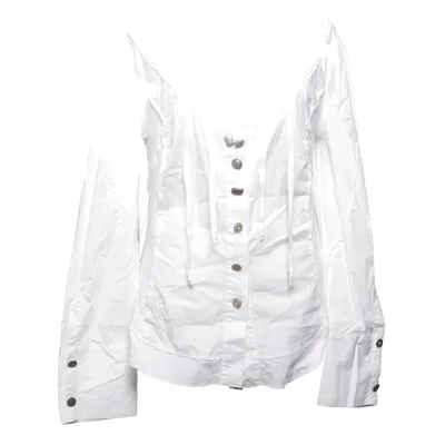 Blouse (Wit) van Bottega Katoen, Elastaan
