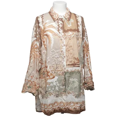 Blouse (Brown, White) from Miho's Linen, Viscose