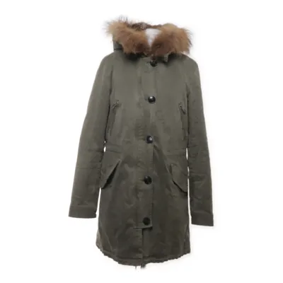 Parka (Green) from Blonde No.8 Cotton, Elastane, Leather, Polyester, Rabbit fur