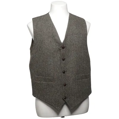 Suit vest (Gray) from Harris Tweed Polyester, Wool