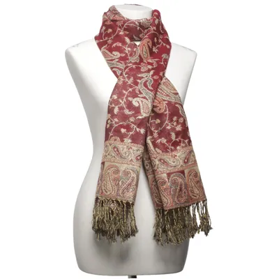 Sjal (Röd, Beige) från Pashmina Kashmir