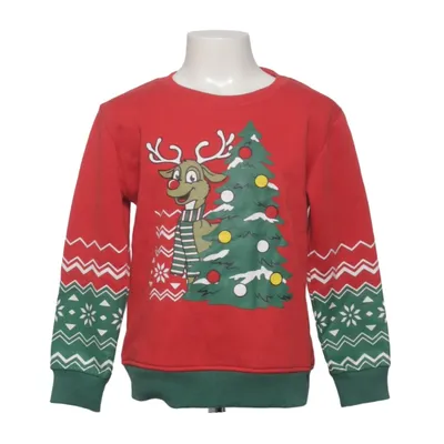 Julesweater (Rød, Grøn, Hvid) fra Merry Christmas Bomuld, Polyester