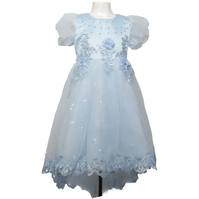 Flower girl dress (Blue) Polyester, Viscose
