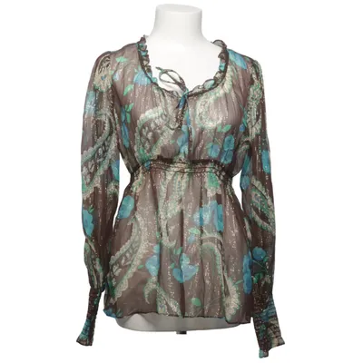 Blus (Blå, Brun, Flerfärgad) från Nanette Lepore Metallfiber, Silke