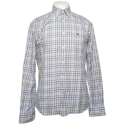 Buttondown-skjorta (Blå, Beige, Brun) från Morris Bomull