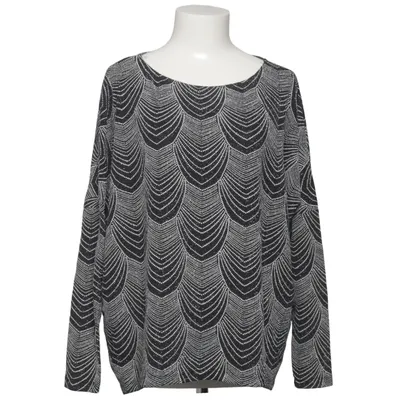 Blouse (Black, White) from Ilse Jacobsen Elastane, Metallic fiber, Polyamide