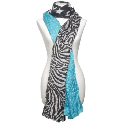 Shawl (Black, White, Blue, Multicolored) from Plomo o Plata