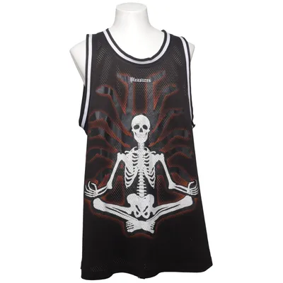 Maillot de basketball (Noir, Blanc, Orange) de Pleasures Polyester