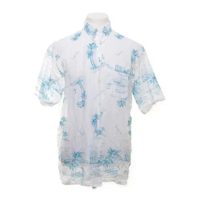 Kortärmad skjorta (Vit, Blå) från PJS Bomull