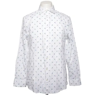 Shirt (White, Blue) from Charles Tyrwhitt Cotton