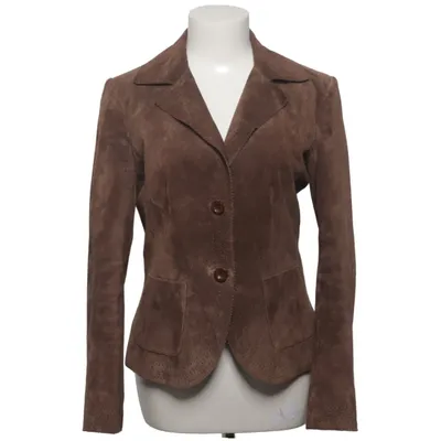 Leather blazer (Brown) from s.Oliver Leather, Polyester
