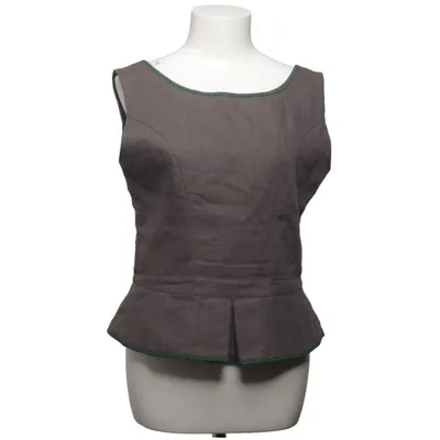 Gilet (Marron, Vert) de Almsach Coton, Lin