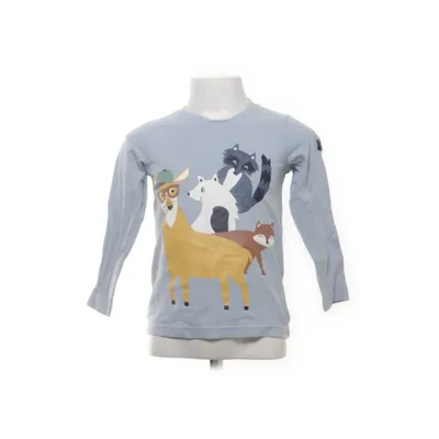 Långärmad t-shirt (Blå, Flerfärgad) från Polarn O. Pyret Elastan, Ekologisk bomull