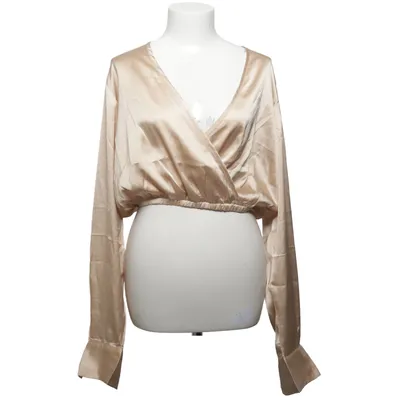 Slå-om bluse (Beige) fra NA-KD Polyester