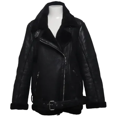 Veste en peau de mouton retournée (Noir) de Be Edgy