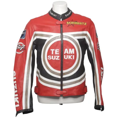 Blouson de moto (Rouge, Noir, Blanc) de Suzuki Cuir, Polyester