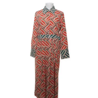 Skjortklänning (Röd, Brun, Grön, Vit) från Morris Lady Elastan, Polyester