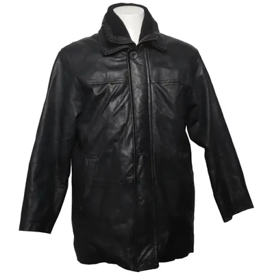 Leren jack (Zwart) van Patino Polyester, Leer