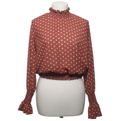 Bluse (Brun, Hvid) fra Amisu Elastan, Polyester
