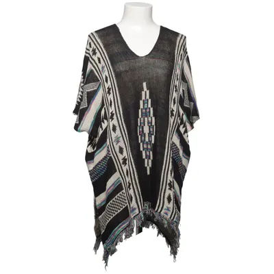 Poncho (Black, Beige, Multicolored) from Flam Mode Polyester, Viscose
