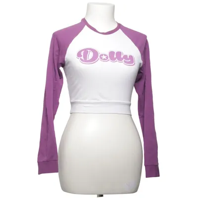 Crop top (Lila, Vit) från Dolly Style Bomull, Elastan