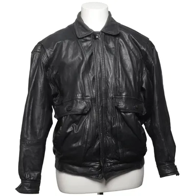 Läderjacka (Svart) från Diplom Bomull, Skinn, Polyester