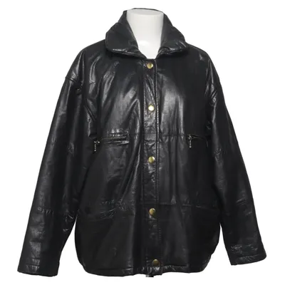 Läderjacka (Svart) Akryl, Skinn, Polyester