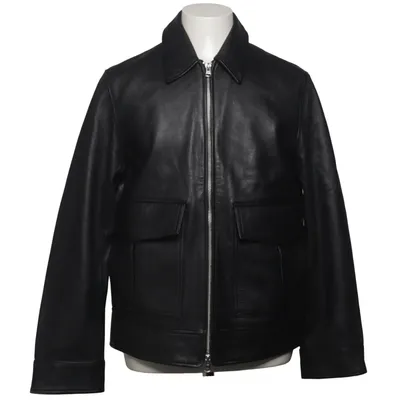 Læderjakke (Sort) fra H&M Læder, Viscose