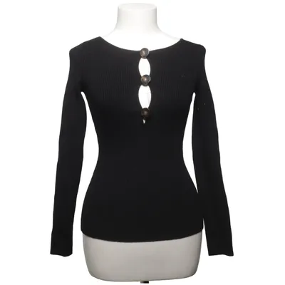 Pull-over (Noir) de La Maille Sézane Élasthane, Laine de mouton, Coton biologique, Polyamide
