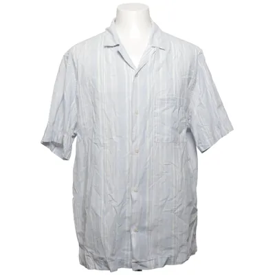 Chemise à manches courtes (Bleu, Blanc) de H&M Coton, Lin