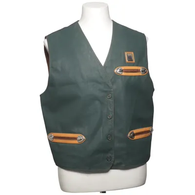 Gilet (Vert, Marron) de Piero Guidi Acétate, Coton, Cuir, Viscose