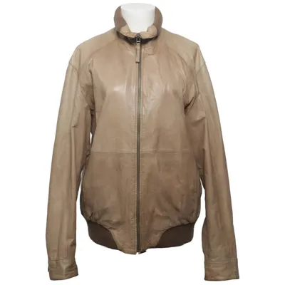 Leren jack (Beige) van Montgomery Katoen, Leer, Polyester