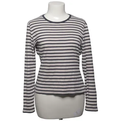 T-shirt à manches longues (Blanc, Bleu) de District Coton