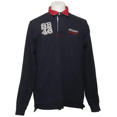 Rugby Shirt (Schwarz, Rot) von Sebago Marine Classics Bio-Baumwolle