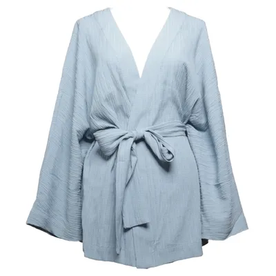 Kimono (Blå) fra Lindex Elastan, Polyester, Viscose