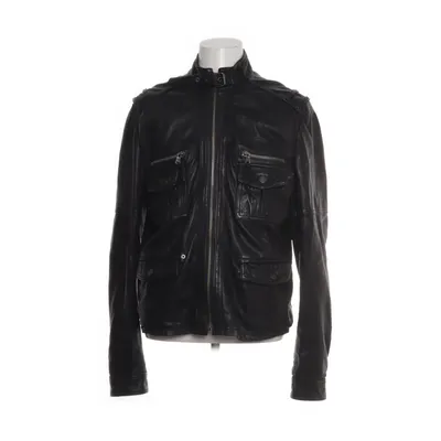 PRPS Black Leather Zipper Biker Jacket shops