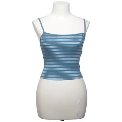 Crop top (Blauw, Wit) van TW Katoen, Elastaan