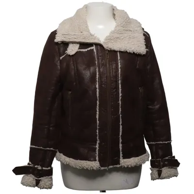 Shearling jacket (Brown, Beige) from Mango Polyester