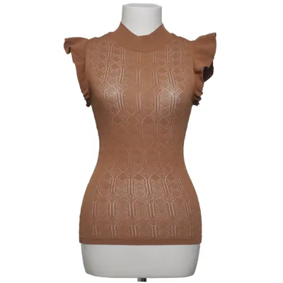 Top (6 AJOUR RUFFLE MID SLV) from Seven Sisters Polyamide, Viscose