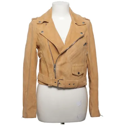 Biker jacket (Brown) from Maje Cotton, Leather, Polyester