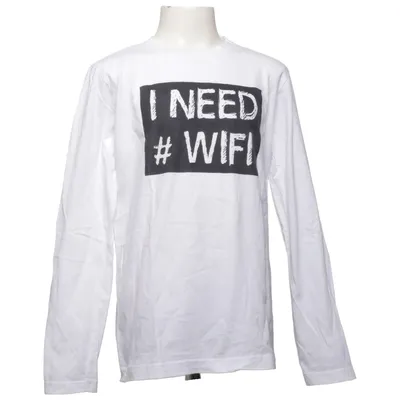 Langærmet t-shirt (Hvid, Sort) fra Rebel by Primark Bomuld